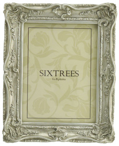 Sixtrees Chelsea 5-255-68 Shabby Chic Style Very Ornate Antique Silver 8x6 inch Photo Frame