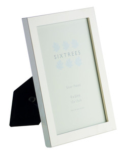 Sixtrees Elite Square Edge Silver Plated 6x4 inch (152x102mm) Photo Frame