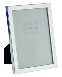 Sixtrees Elite Square Edge Silver Plated 7x5 inch (178x127mm) Photo Frame