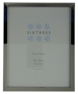 Sixtrees Elite Square Edge Silver Plated 10x8 inch (254x203mm Photo Frame