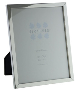 Sixtrees Elite Square Edge Silver Plated 10x8 inch (254x203mm Photo Frame