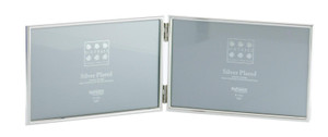 Sixtrees Cambridge 2-400-64HD Silver Plated Folding Photo Frame for two 4" x 6" Pictures