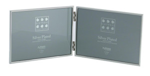 Sixtrees Cambridge 2-400-75HD Silver Plated Folding Photo Frame for two 5" x 7" Pictures.