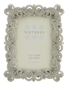 Sixtrees Matilda Antique Vintage Shabby Chic metal 3.5x2.5 inch photo frame 