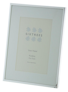 Sixtrees Park Lane 2-653-46 Silver Plated 6x4 inch Photo Frame With Mount.