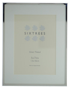 Sixtrees Park Lane 2-653-57 Silver Plated 7x5 inch Photo Frame With Mount.