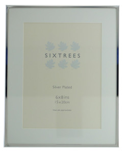 Sixtrees Park Lane 2-653-68 Silver Plated 8x6 inch Photo Frame with Mount.