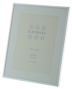 Sixtrees Park Lane 2-653-68 Silver Plated 8x6 inch Photo Frame with Mount.