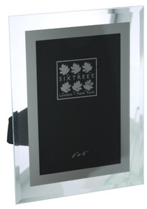 Sixtrees Stanbridge GM174 Bevelled Glass & Mirror Line inset 6x4 inch Photo Frame.