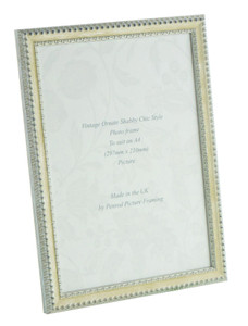 Salzburg Handmade Ornate Distressed Cream and Silver Shabby Chic A4 Photo Frame.