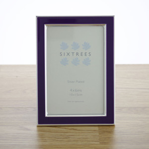 Kew Sixtrees 2-698-46 Silver Plated and Purple Enamel 6x4 inch Photoframe