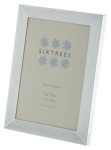 Sixtrees 6-344-57 White Silver Plated 7x5 inch Photo Frame