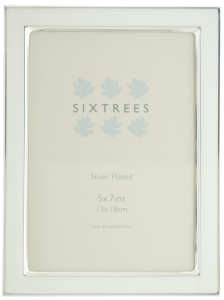 Sixtrees Kew 2-684-57 7x5 inch Silver Plated and White Enamel Photoframe.thumb