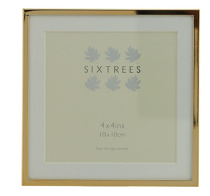 Sixtrees Park Lane Gold 4 x 4 inch Photo Frame with mount.