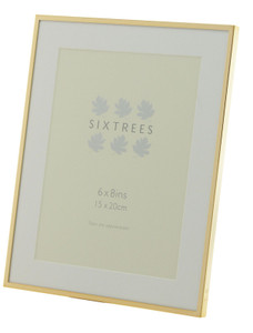 Sixtrees Park Lane Rose Gold narrow profile 8 x 6 inch photoframe with a mount .