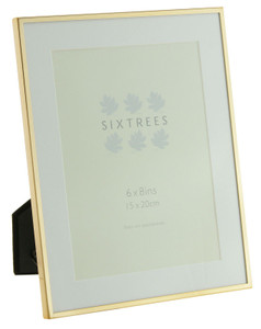 Sixtrees Park Lane Rose Gold narrow profile 8 x 6 inch photoframe with a mount .