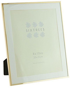 Sixtrees Park Lane Rose Gold narrow profile 10 x 8 inch photoframe with a mount.