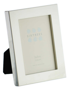 Sixtrees Elite Square Edge Silver Plated 3x2 inch (76x51mm) Photo Frame
