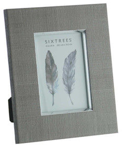 Sixtrees 2-690-46 Medway Silver and Light Brown Hessian effect 6x4 inch Photo Frame