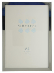 Sixtrees Elite Square Edge Silver Plated A4 Photo Frame