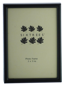 Sixtrees Cambourne 3-400-23 Satin Black Metal 3x2 inch Photo Frame - Complete with microfibre polishing cloth.