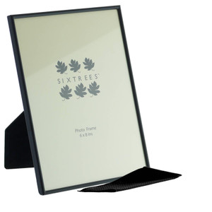 Sixtrees Cambourne 3-400-68 Satin Black Metal 8x6 inch Photo Frame - Complete with microfibre polishing cloth.