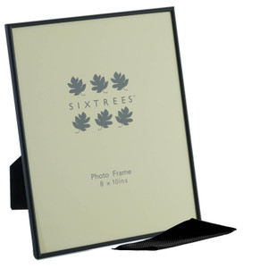 Sixtrees Cambourne 3-400-80 Satin Black Metal 10x8 inch Photo Frame - Complete with microfibre polishing cloth.