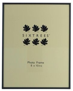 Sixtrees Cambourne 3-400-80 Satin Black Metal 10x8 inch Photo Frame - Complete with microfibre polishing cloth.