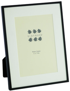 Sixtrees 2-853-57 Park Lane 7 x 5 inch Black Photo Frame with mount.