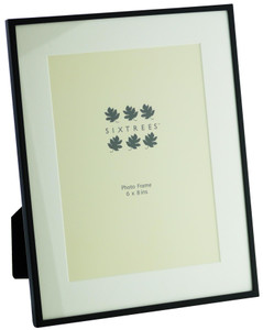 Sixtrees 2-853-68 Park Lane 8 x 6 inch Black Photo Frame with mount.