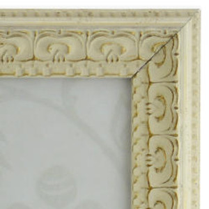 Juliet White Handmade Ornate Distressed Soft White Shabby Chic custom Photo Frame with Gold Highlights