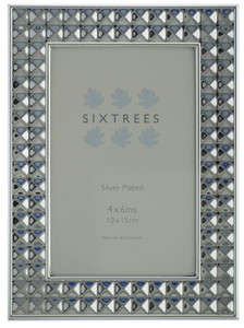 Sixtrees 6-349-46 Pulman Silver Plated 6 x 4 inch Embossed Art Deco Photo Frame.