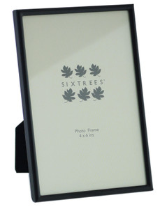Sixtrees Cambourne 3-400-46 Satin Black Metal 6x4 inch Photo Frame - Complete with microfibre polishing cloth. 