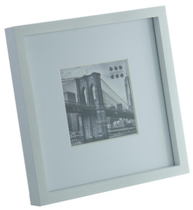 Sixtrees WD964-44 Hanover Wide Profile 4x4 inch White Wooden Photo Frame with white mount.