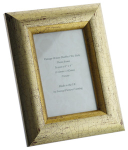 Avignon Gold Handmade 6 x 4 inch Photo Frame Distressed Crackle effect with gold highlights.