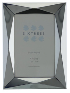 Sixtrees 6-330-46 Trott Diamond Embossed Silver Plated 6x4 inch Photo Frame.