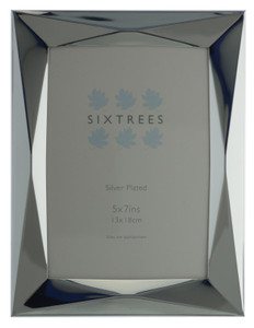 Sixtrees 6-330-57 Trott Diamond Embossed Silver Plated 7 x 5 inch Photo Frame.