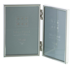 Sixtrees Cambridge 2-400-03 Silver Plated Folding 3.5 x 5 inch Photo Frame for two pictures