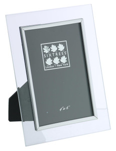 Sixtrees ST range flat bevelled glass photoframes with silver detailing.