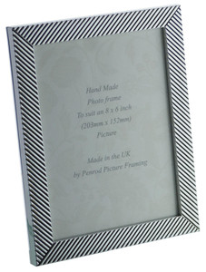 Durham Silver and Black Stripe hand made photo frames 6x4 inch - A4