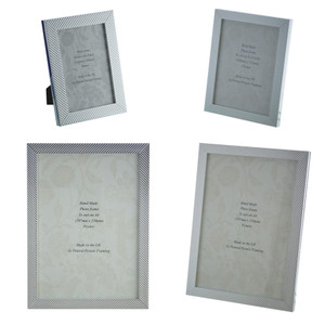 Durham Silver and White Stripe hand made photo frames 6x4 inch - A4 