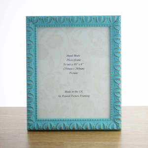 Giselle Hand Made Shabby Chic Vintage Ornate Turquoise Blue photo frames in eight sizes.