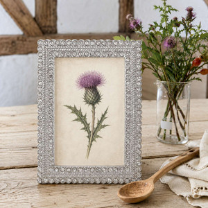 Sixtrees Hannah Handmade Crystal encrusted silver 5 x 7 inch Photo Frame