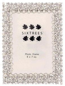 Sixtrees Lavish Pearl & Crystal Cascade 5 x 7 inch metal Photo Frame