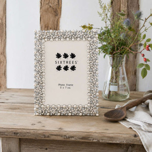 Sixtrees Lavish Pearl & Crystal Cascade 5 x 7 inch metal Photo Frame