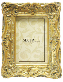 Sixtrees Chelsea 5-250-46 Shabby Chic Style Ornate Gold 6x4 inch Photo Frame.