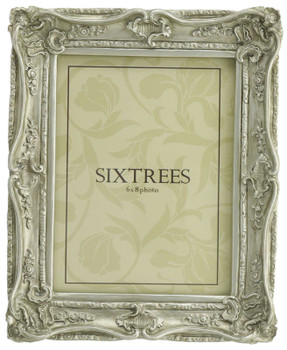 Sixtrees Chelsea 5-255-68 Shabby Chic Style Very Ornate Antique Silver 8x6 inch Photo Frame