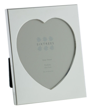 Romeo Heart shaped silver plated 4 x 6 inch photo frame. 2-000-46