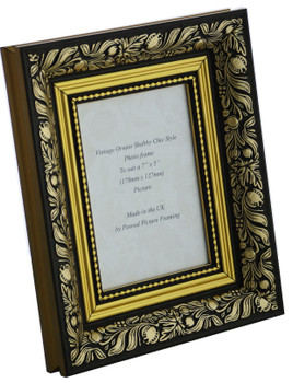 Handmade Ornate Dark Gold 7x5 inch Photo Frame Vintage Antique Style (7" x 5" - 178mm x 127mm Picture)