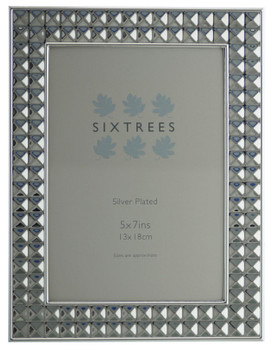Sixtrees 6-349-57 Pulman Silver Plated 7 x 5 inch Embossed Art Deco Photo Frame. 